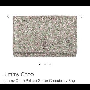 Jimmy Choo Palace Glitter Sparkly Clutch Crossbody Purse Handbag